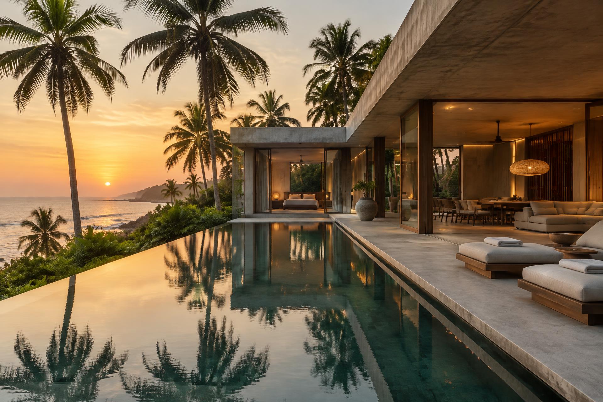 Contemporary tropical villa overlooking the ocean